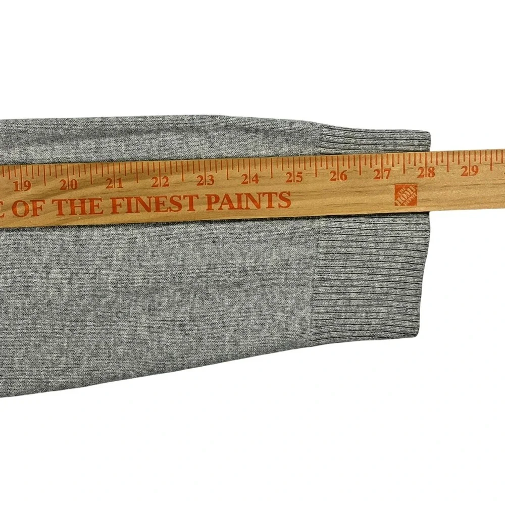 Express Full Zip Sweater Mens XL Grey Cotton Merino Wool Windowpane Mock Neck‎